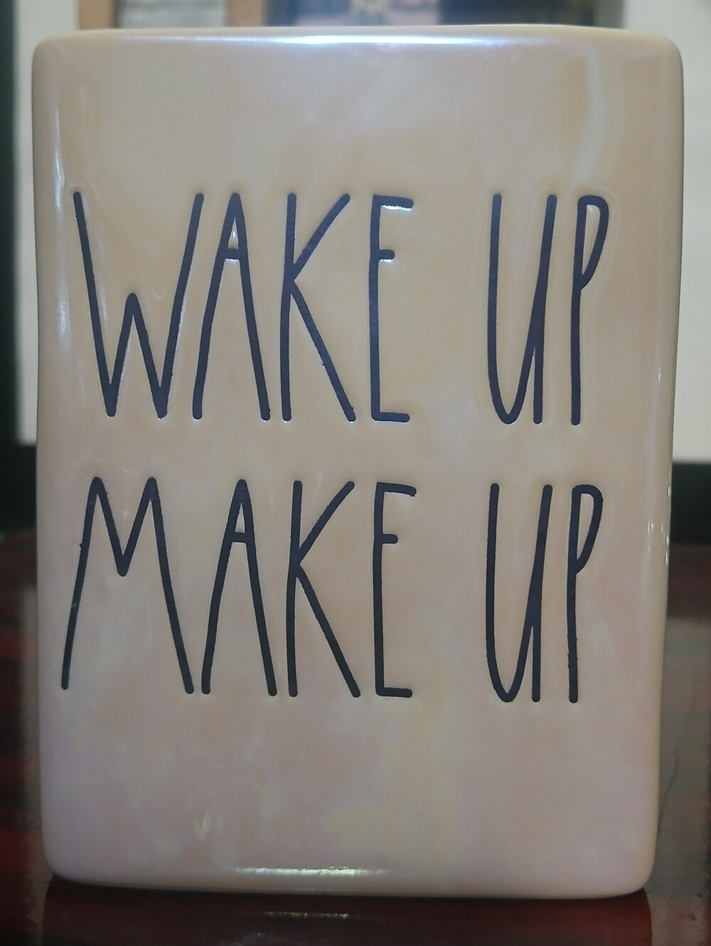 Rae Dunn 'Wake Up Make Up'  Makeup Brush Holder